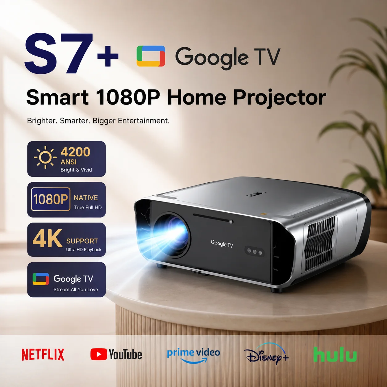 Home Cinema Experience - S7 4200ANSI Native 1080P 4K UHD