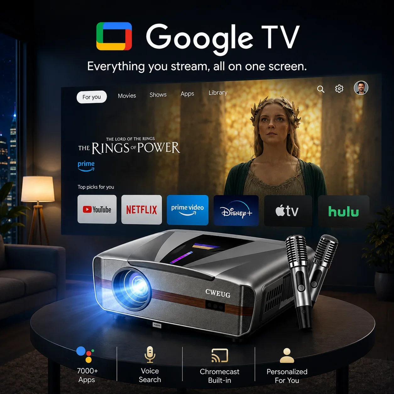New E9 4KUHD Projector Smart 4 - đánh giá và giá Home Cinema Experience
