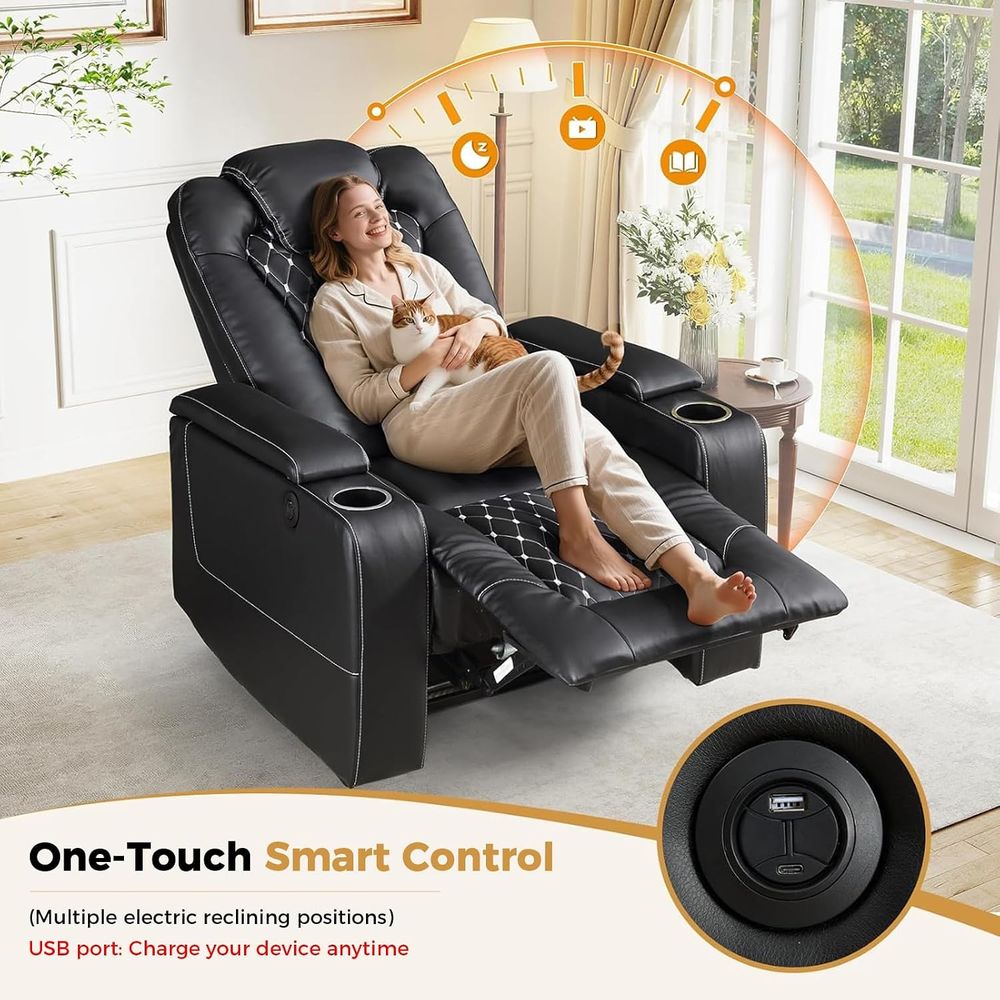 Power Recliner Chair with USB  - đánh giá và giá Home Cinema Recliner Chairs