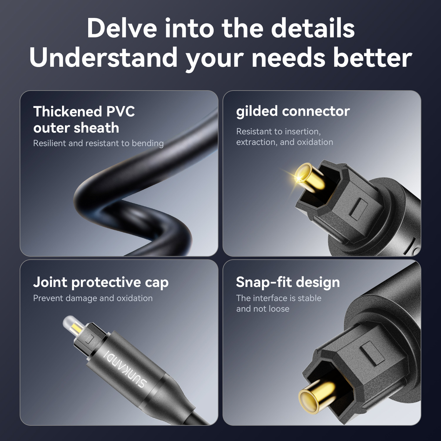 SUNKANDI Optical Audio Cable,  - đánh giá và giá Home Cinema Tv